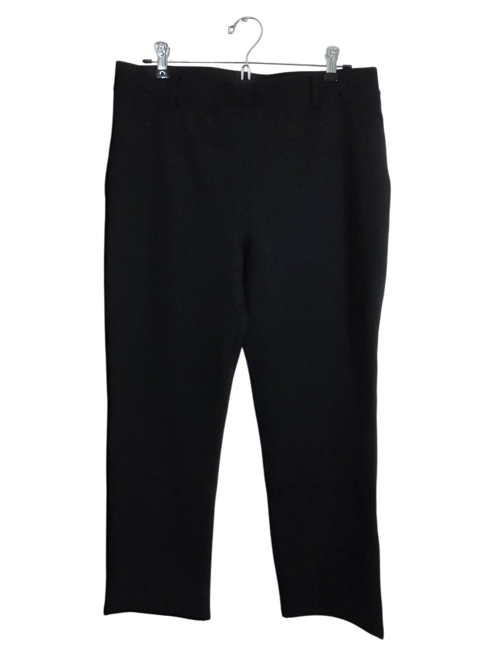 Quince Ultra Stretch Ponte Straight Leg Pants Black Size Large Petite Inseam